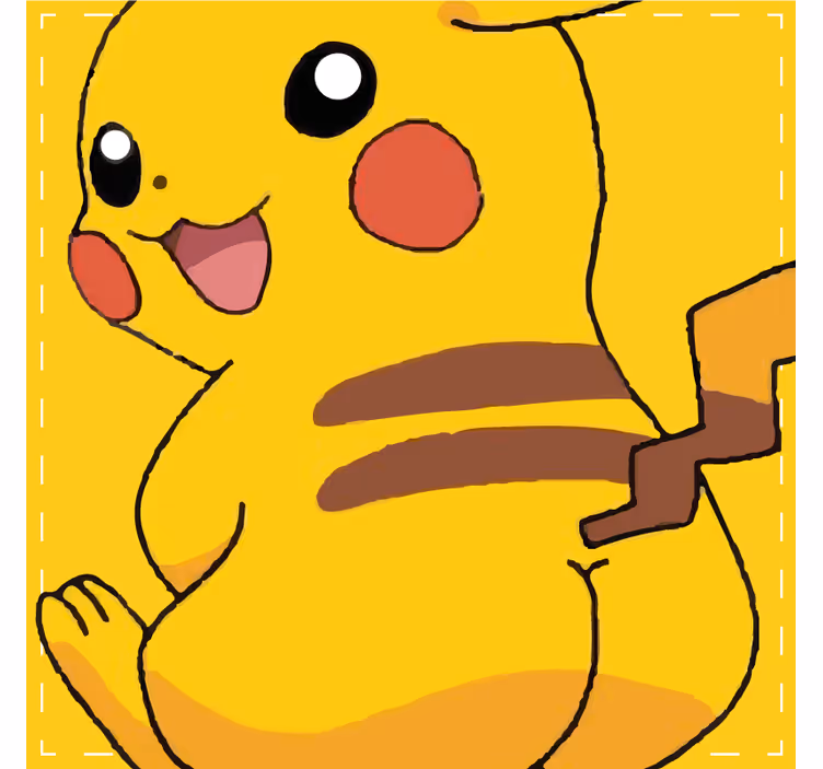 Dessous de verre bizarre Queue de pokemon jaune - TenStickers
