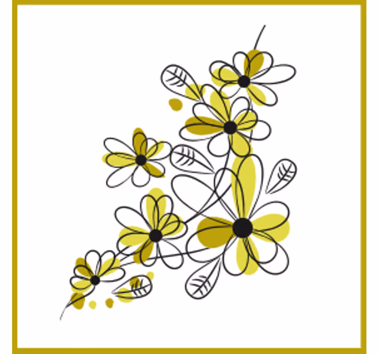 Dessous de verre design fleur jaune - TenStickers