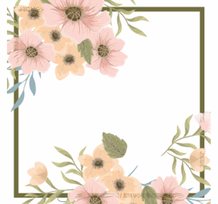 Dessous de verre moderne cadre floral - TenStickers