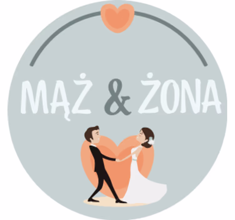 Dessous de verre mariage couple de mariés cœur - TenStickers