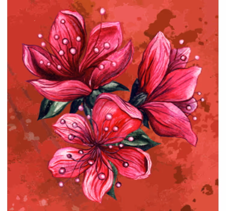 Dessous de verre bière arrangement floral Éclatant - TenStickers