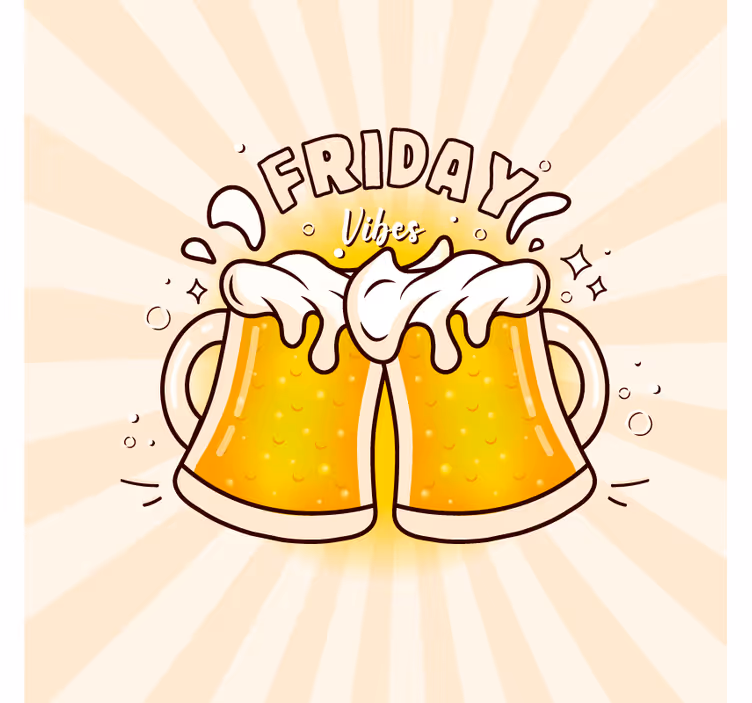 Dessous de verre bière amusements du vendredi - TenStickers
