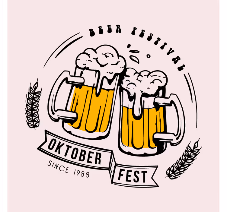 Dessous de verre bière oktober fest santé - TenStickers