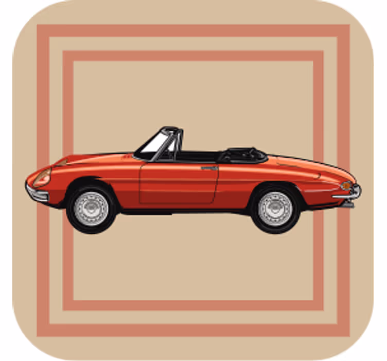 Dessous de verre vintage illustration de voiture classique - TenStickers