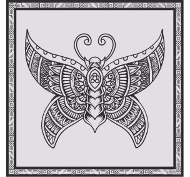 Dessous de verre vintage motif papillon complexe - TenStickers