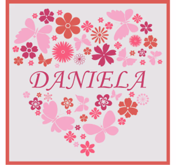 Dessous de verre personnalisable arrangement floral cœur - TenStickers