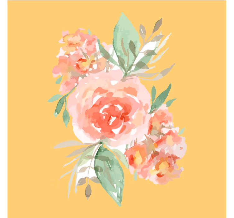 Dessous de verre moderne bouquet floral aquarelle - TenStickers