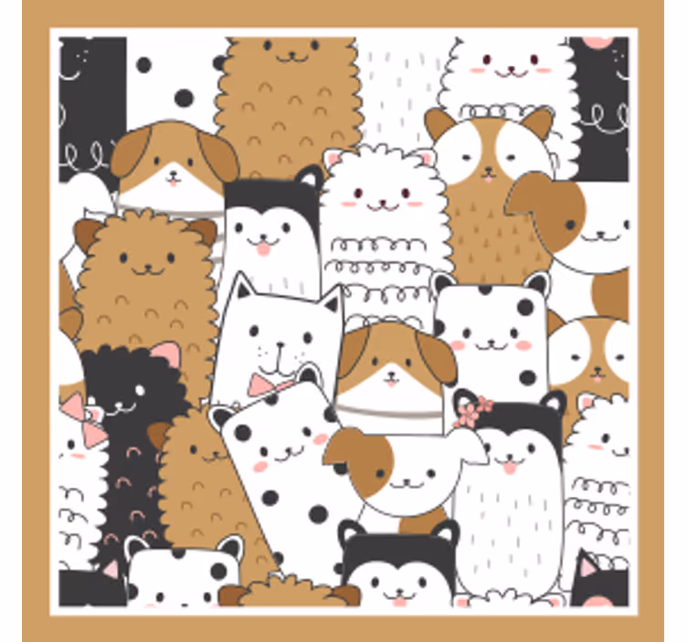 Dessous de verre geek motif visages d'animaux mignons - TenStickers