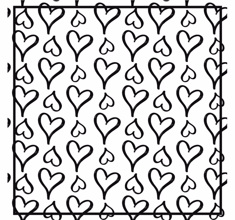 Dessous de verre moderne motif à coeurs - TenStickers