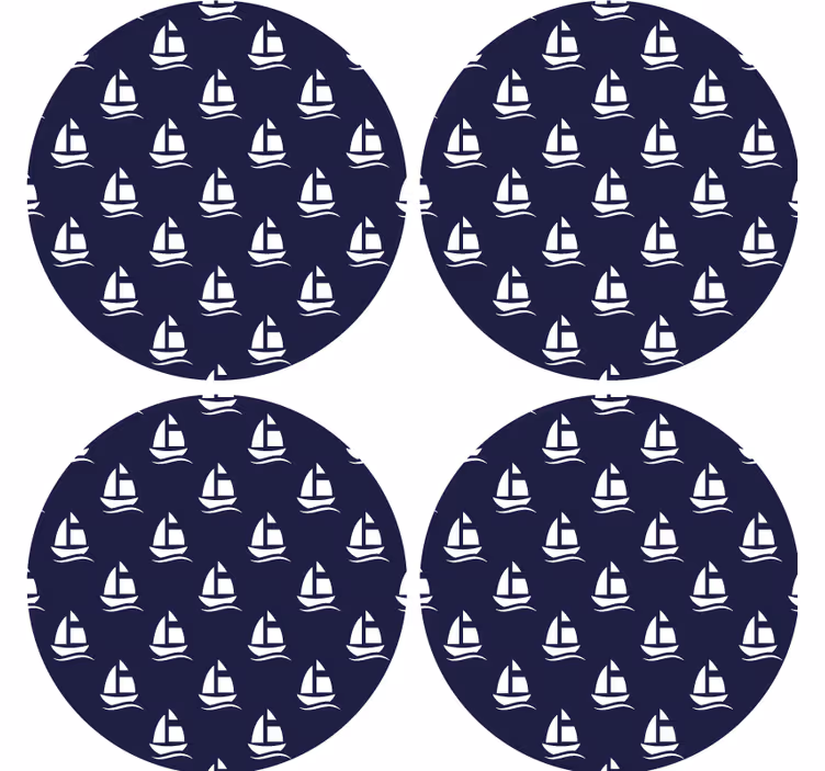 Dessous de verre bière motif bateau nautique - TenStickers