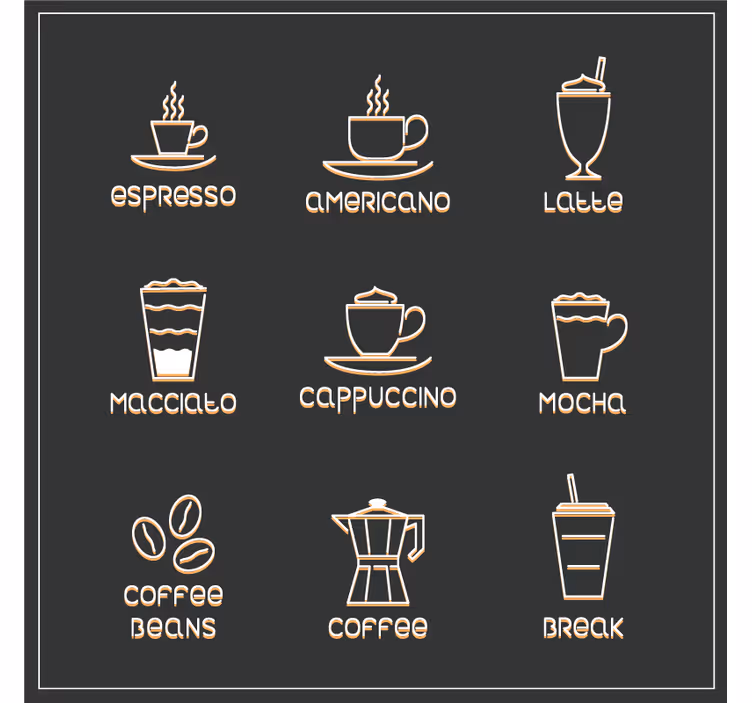 Dessous de verre citation carte des cafés et boissons - TenStickers