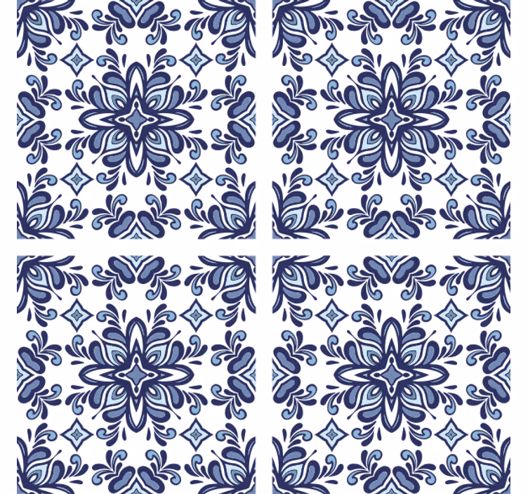 Dessous de verre en carreaux Style marocain bleu - TenStickers