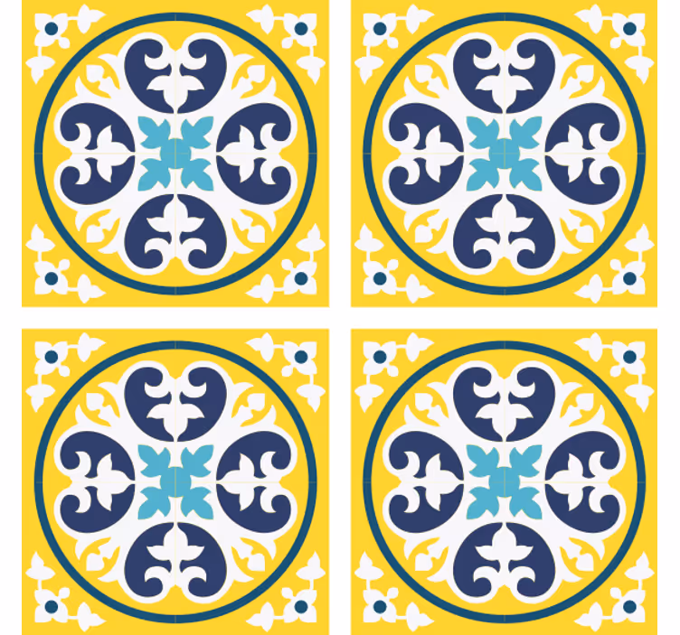 Dessous de verre carreaux motifs floraux céramique - TenStickers