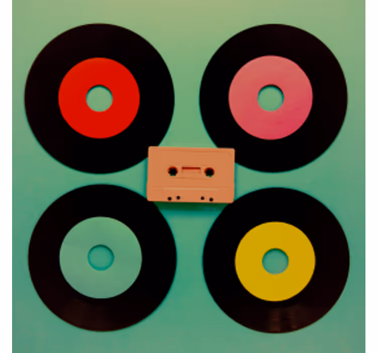 Dessous de verre geek set de disques vinyles rétro - TenStickers