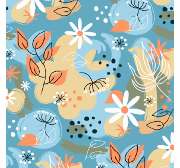 Dessous de verre vintage Abstrait floral plat - TenStickers