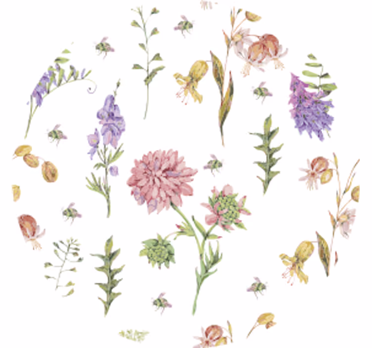Dessous de verre avec motifs floraux élégants - TenStickers