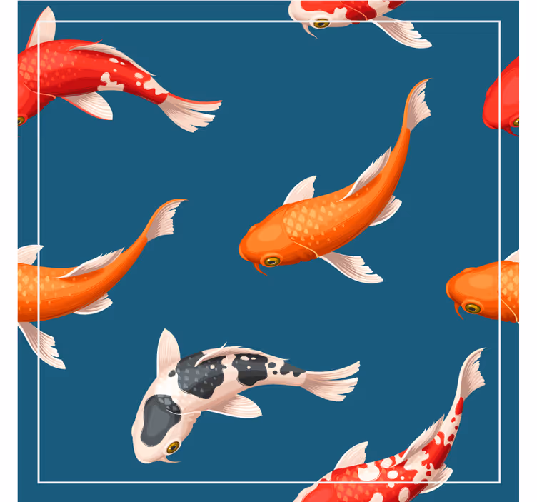 Dessous de verre moderne motif de carpes colorées - TenStickers