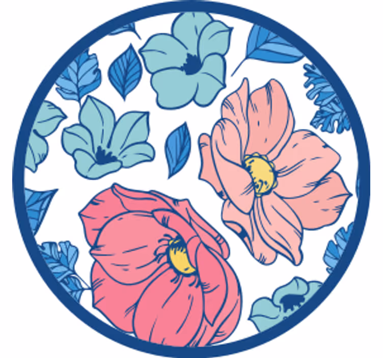 Dessous de verre moderne motif floral circulaire - TenStickers