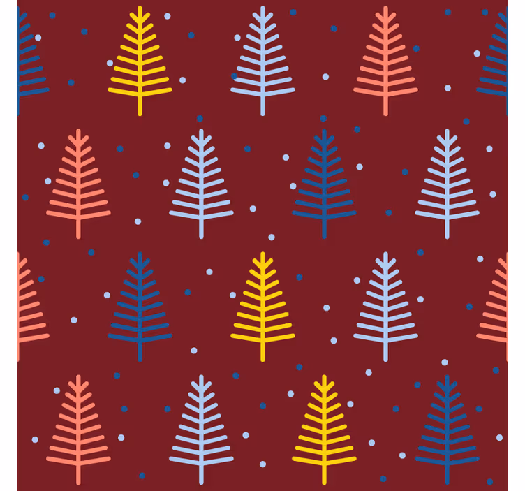 Dessous de verre arbres noël dessinés à la main - TenStickers