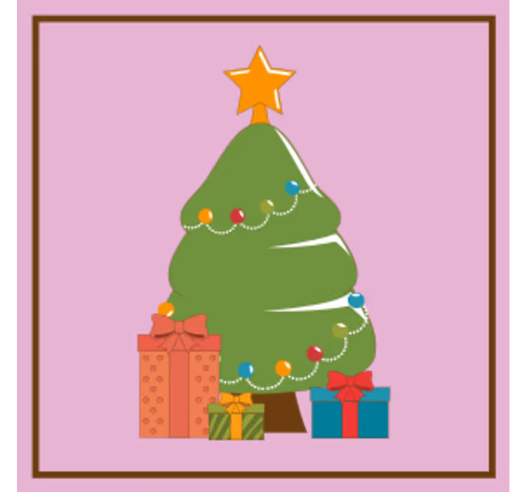 Dessous de verre noël cadeaux décoratifs sapin - TenStickers