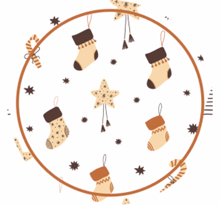 Dessous de verre noël chaussettes de fête - TenStickers