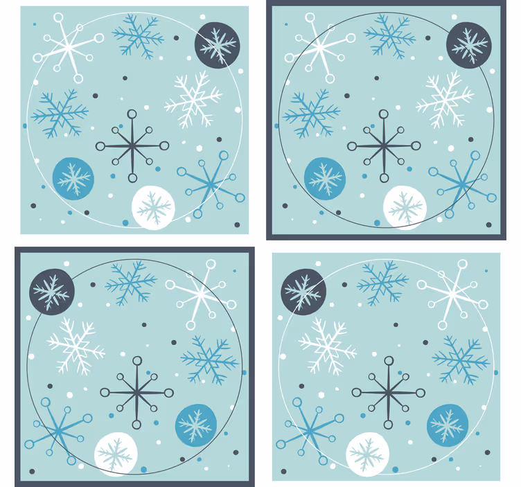 Dessous de verre Noël flocons bleus et blancs - TenStickers