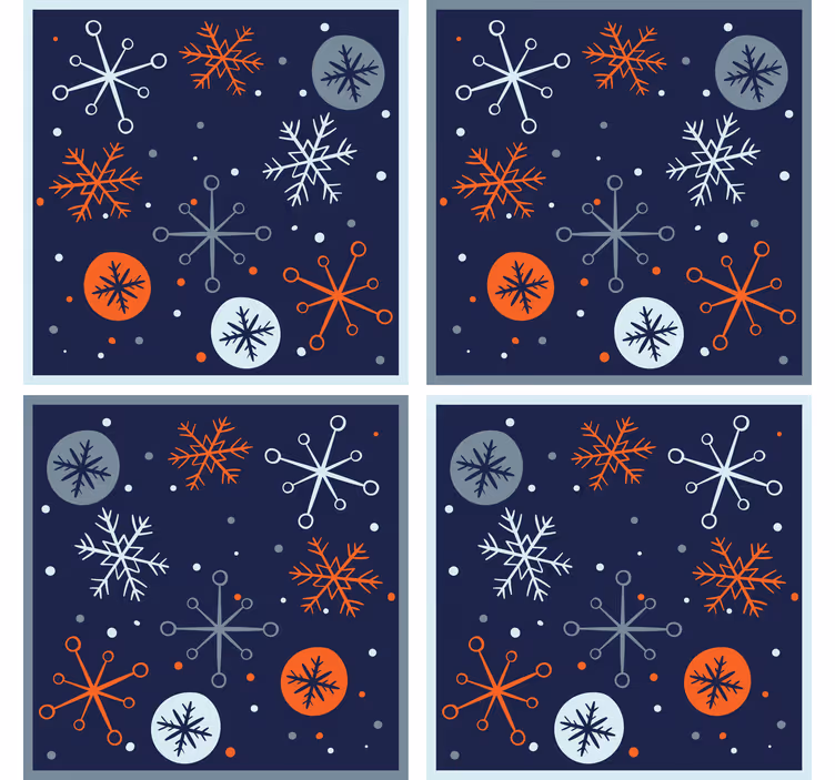 Dessous de verre noël motif flocon de neige - TenStickers