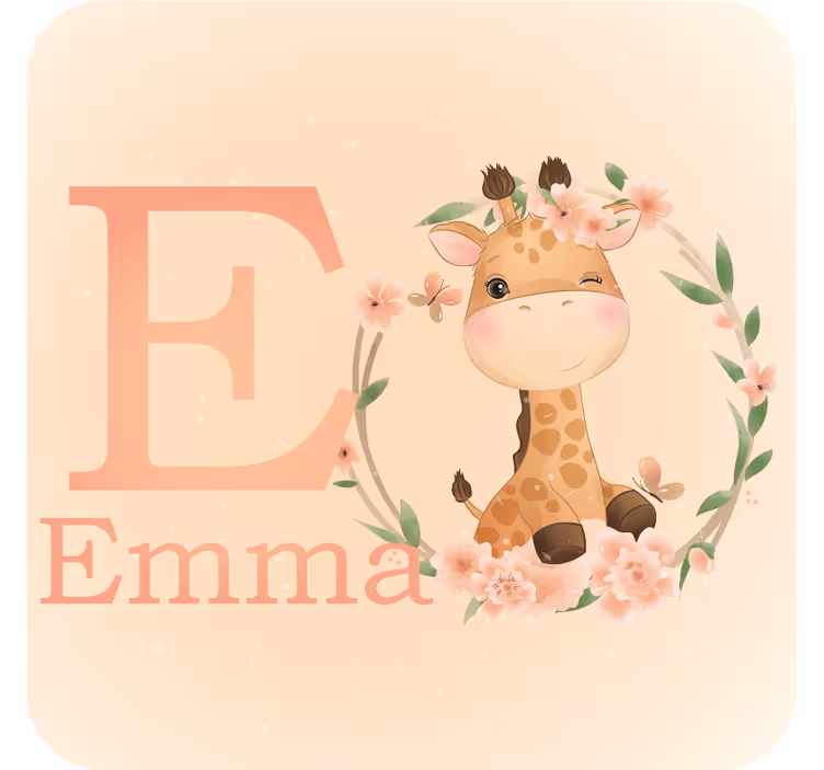 Dessous de verre personnalisable girafe mignonne - TenStickers