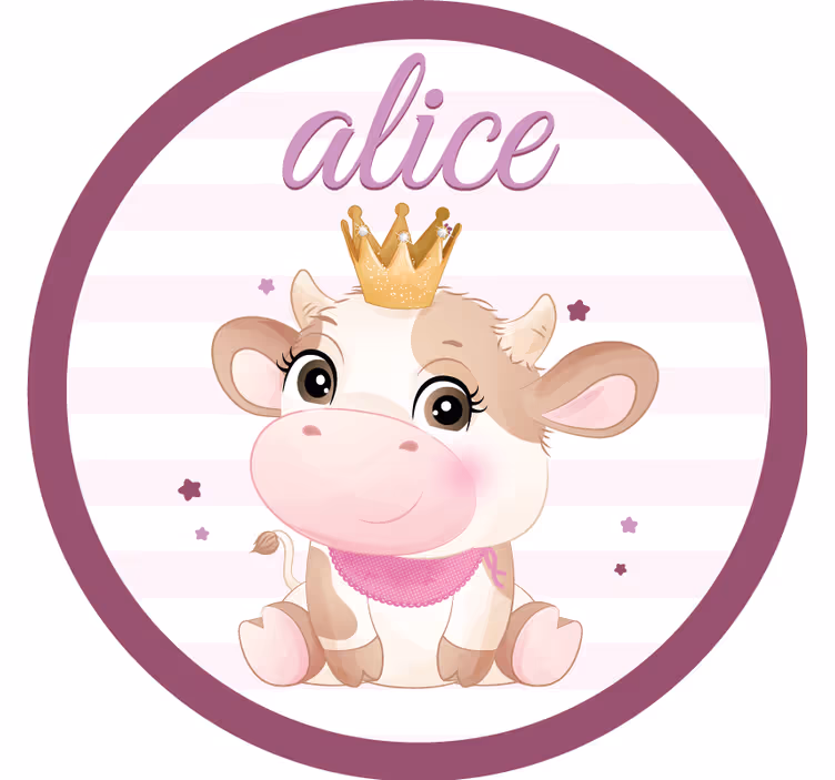 Dessous de verre personnalisable personnage vache adorable - TenStickers