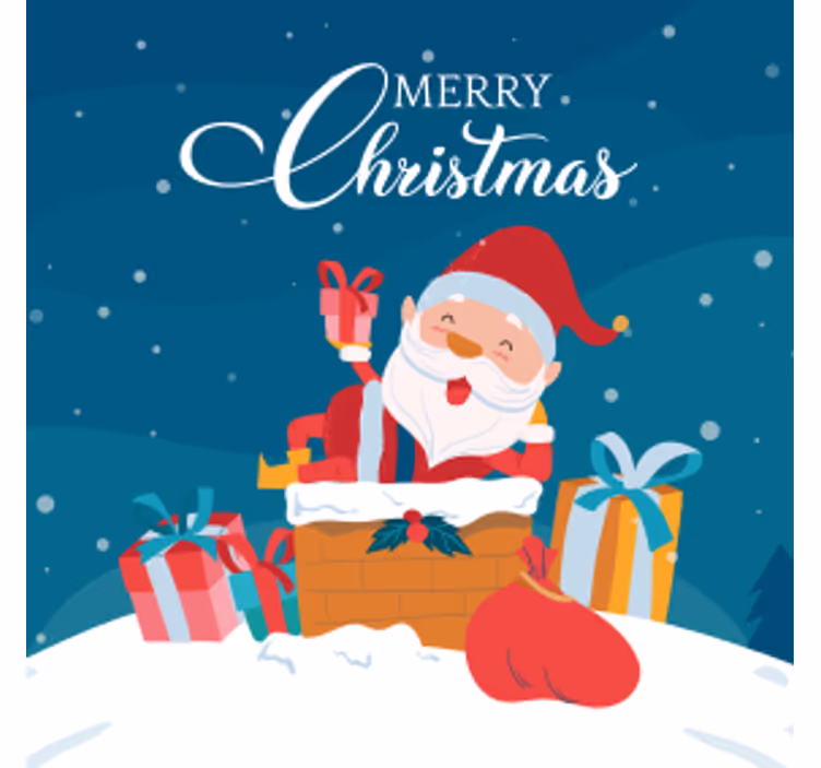 Dessous de verre Joyeux Noël avec le père noël - TenStickers