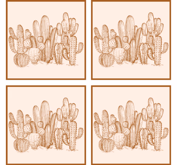 Dessous de verre illustration variété de cactus - TenStickers