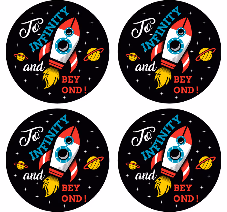 Dessous de verre geek thème espace lancement de fusée - TenStickers