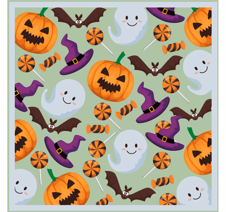 Dessous de verre halloween motif citrouilles et fantômes - TenStickers