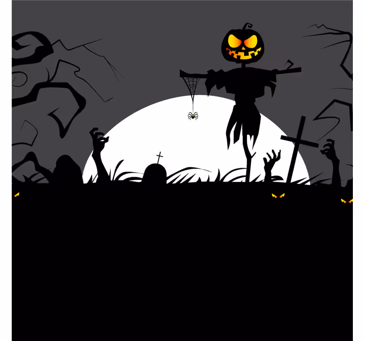 Dessous de verre halloween epouvantail avec citrouille - TenStickers