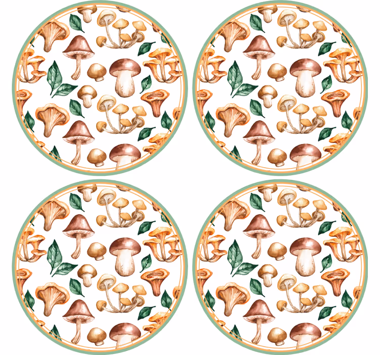 Dessous de verre geek motifs de champignons - TenStickers