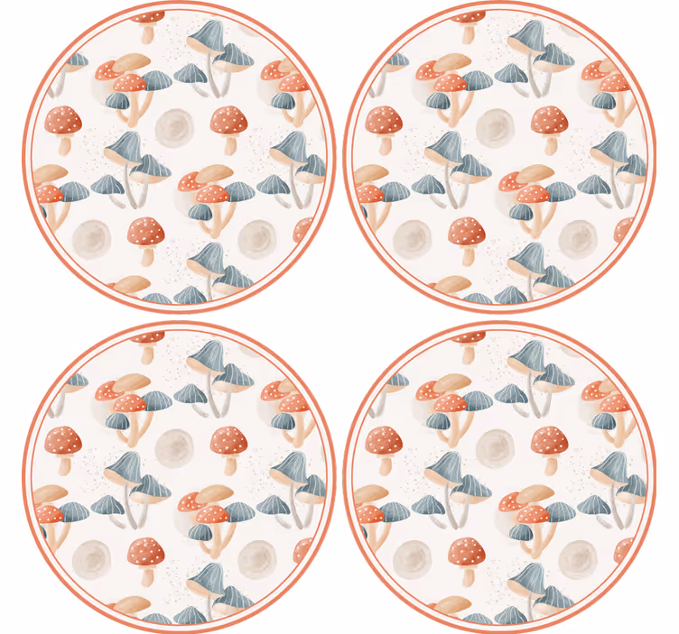 Dessous de verre geek motifs de champignons colorés - TenStickers