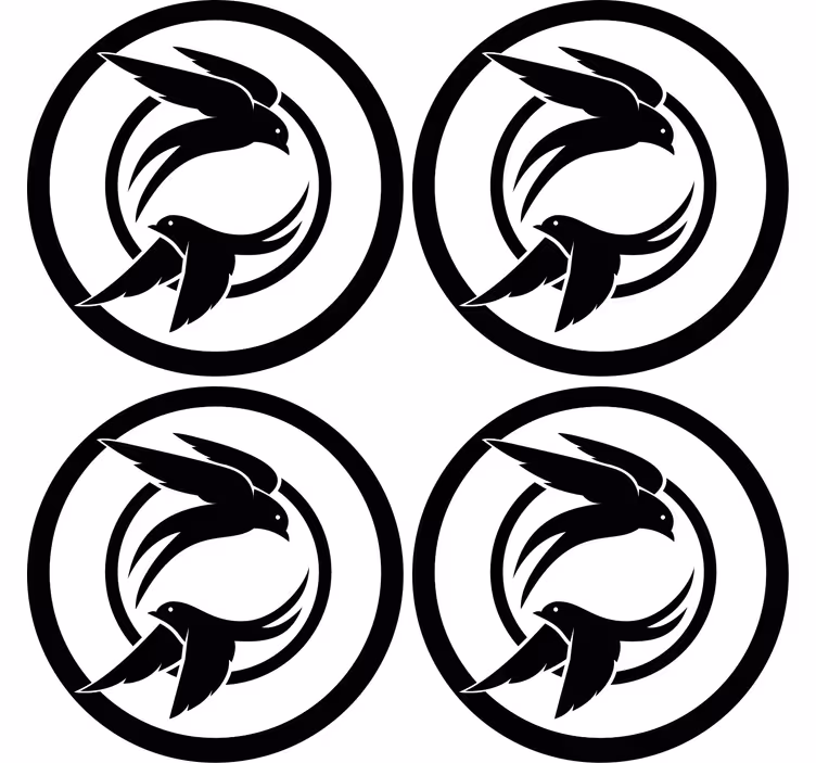 Dessous de verre geek Émblème d'oiseaux stylisés - TenStickers