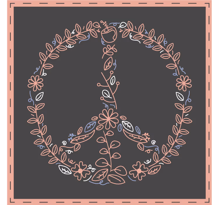 Dessous de verre geek emblème floral de paix - TenStickers