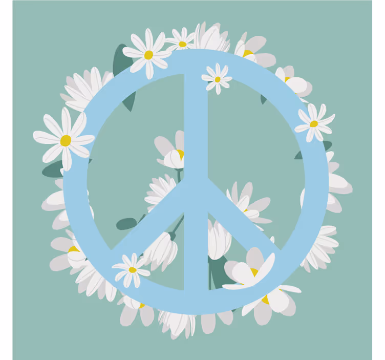 Dessous de verre citation symbole de paix et marguerites - TenStickers