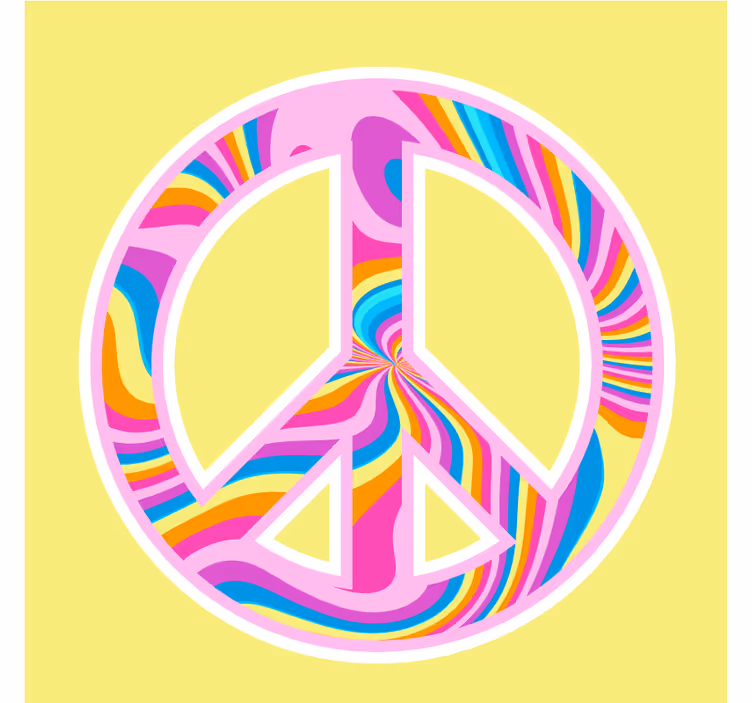 Dessous de verre geek emblème de paix vibrant - TenStickers