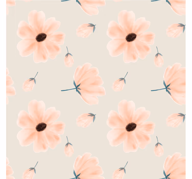 Sous-verre de sticker de dessin animé de fleur rose - TenStickers