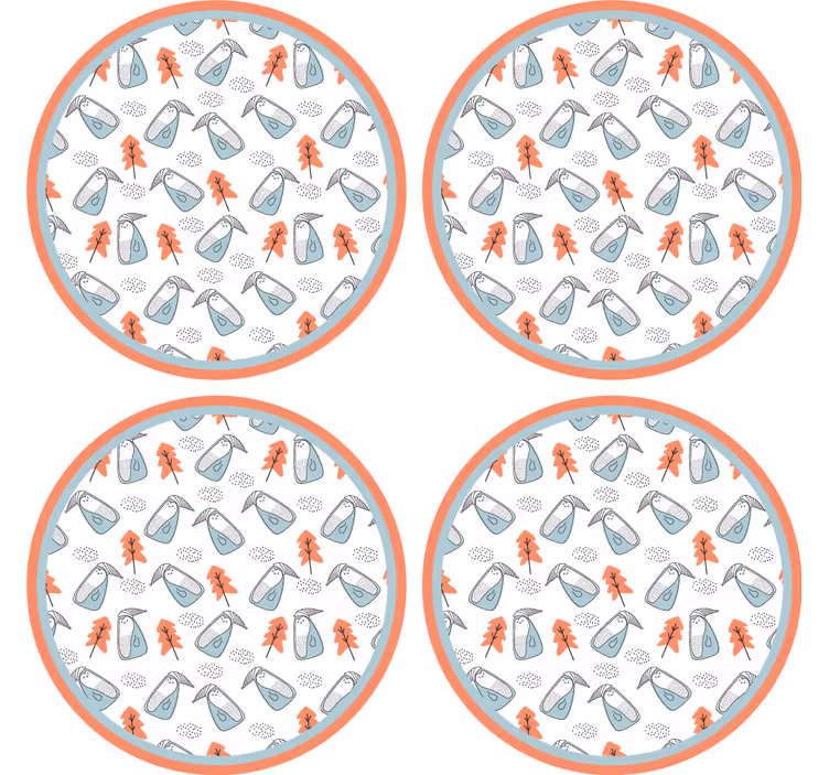 Dessous de verre geek motif feuilles original - TenStickers