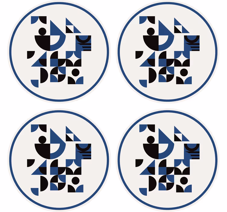 Dessous de verre moderne arrangement de formes géométriques - TenStickers