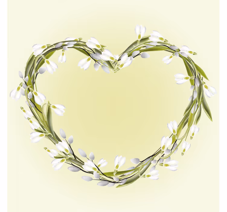 Dessous de verre personnalisable Élément floral en cœur - TenStickers