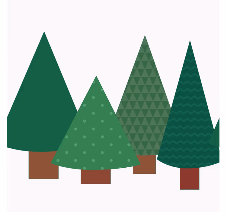 Dessous de verre noël arbres de conifères stylisés - TenStickers