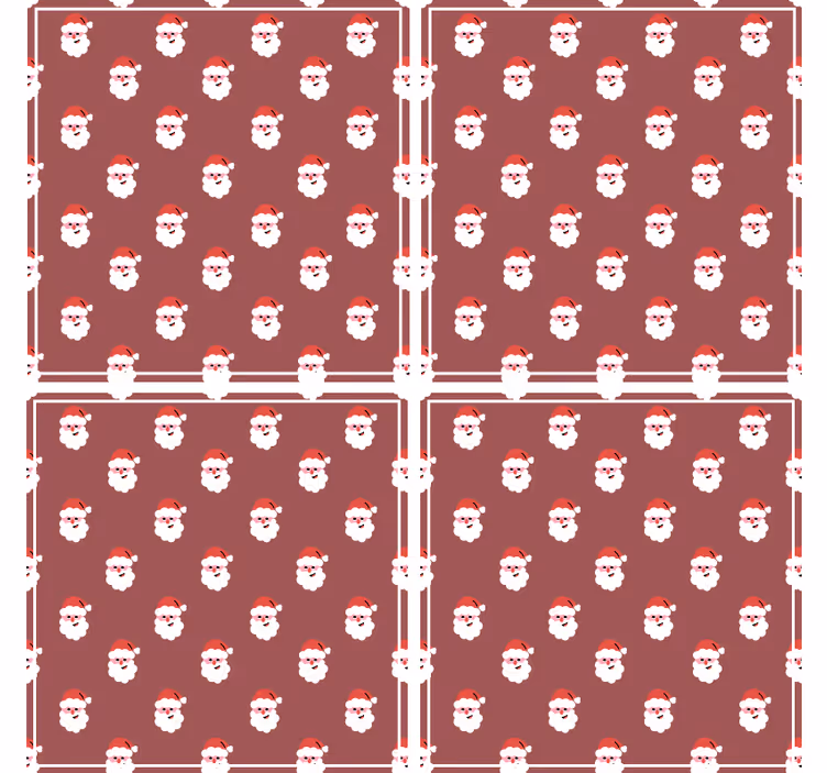 Dessous de verre noël motifs visages de santa - TenStickers