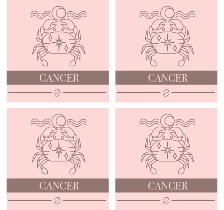 Dessous de verre personnalisable symbole du cancer - TenStickers