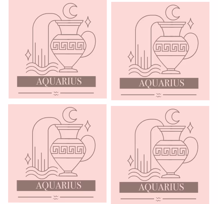 Dessous de verre citation verseau symbole zodiacal - TenStickers