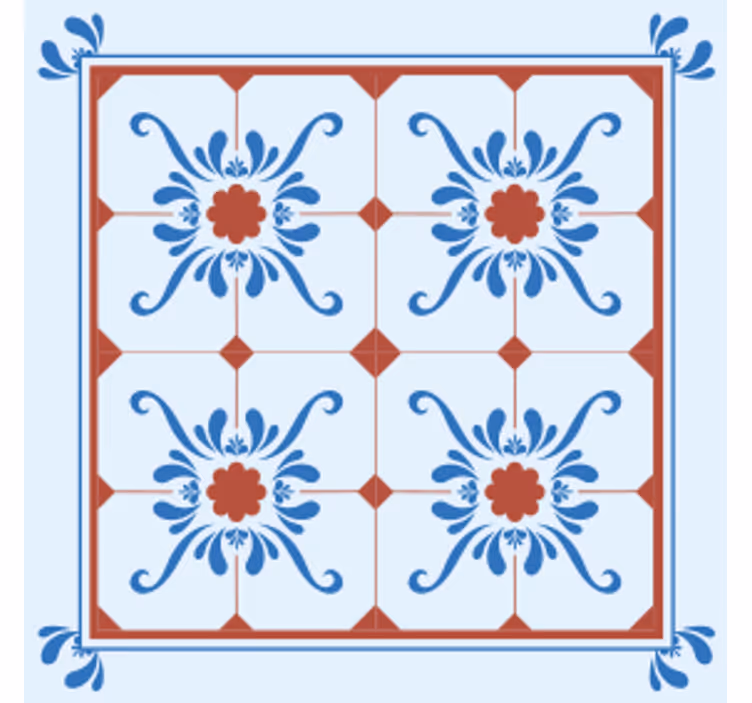 Dessous de verre en carreaux Couleur bleue style "granada" - TenStickers