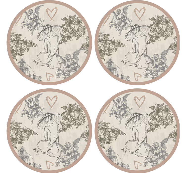 Dessous de verre vintage motifs floraux élégants - TenStickers